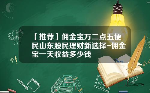 【推荐】佣金宝万二点五便民山东股民理财新选择-佣金宝一天收益多少钱