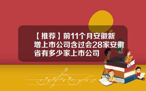 【推荐】前11个月安徽新增上市公司含过会28家安徽省有多少家上市公司