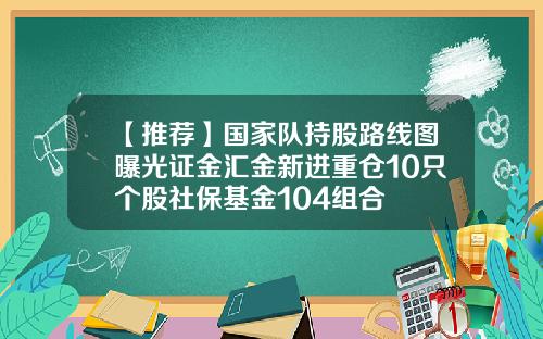 【推荐】国家队持股路线图曝光证金汇金新进重仓10只个股社保基金104组合