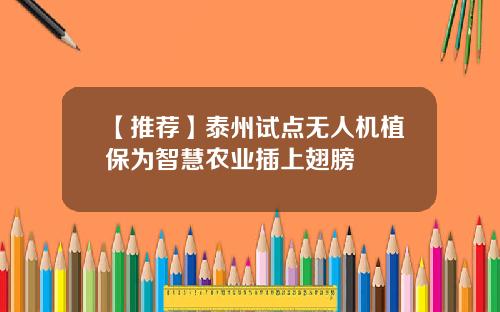 【推荐】泰州试点无人机植保为智慧农业插上翅膀