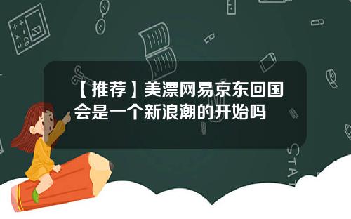 【推荐】美漂网易京东回国会是一个新浪潮的开始吗