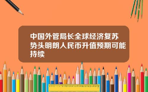 中国外管局长全球经济复苏势头明朗人民币升值预期可能持续
