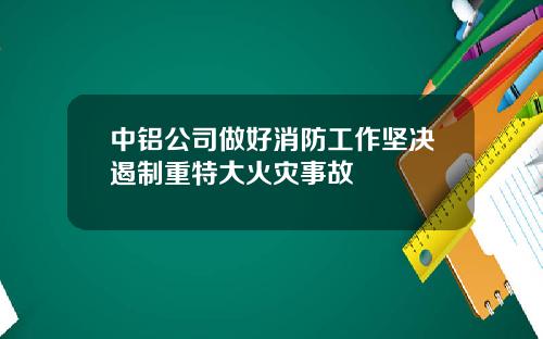 中铝公司做好消防工作坚决遏制重特大火灾事故
