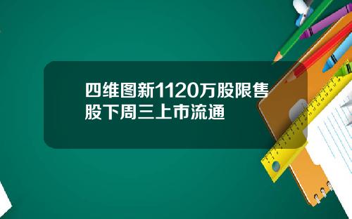 四维图新1120万股限售股下周三上市流通