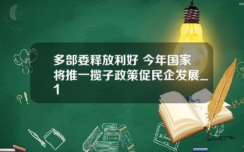 多部委释放利好 今年国家将推一揽子政策促民企发展_1