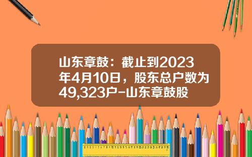 山东章鼓：截止到2023年4月10日，股东总户数为49,323户-山东章鼓股票最新资讯