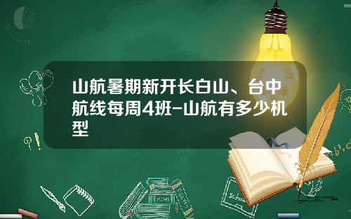 山航暑期新开长白山、台中航线每周4班-山航有多少机型