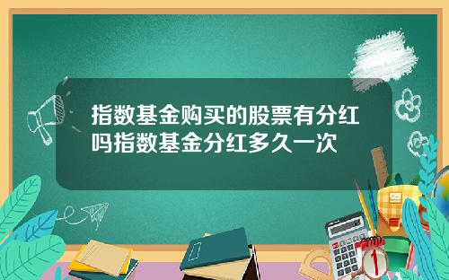 指数基金购买的股票有分红吗指数基金分红多久一次