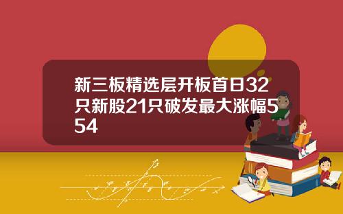 新三板精选层开板首日32只新股21只破发最大涨幅554