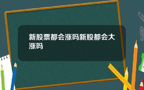 新股票都会涨吗新股都会大涨吗