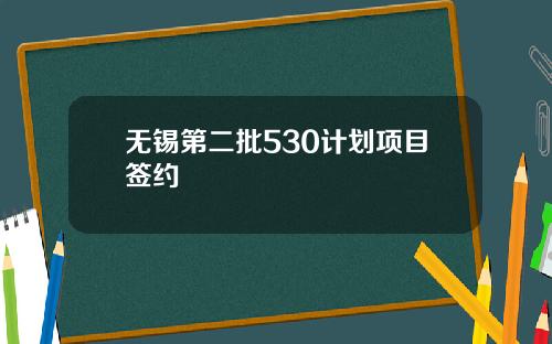无锡第二批530计划项目签约