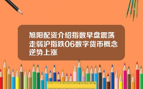 旭阳配资介绍指数早盘震荡走弱沪指跌06数字货币概念逆势上涨