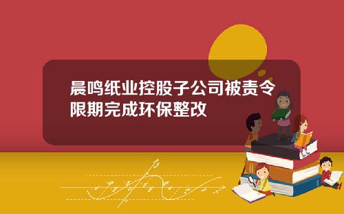 晨鸣纸业控股子公司被责令限期完成环保整改