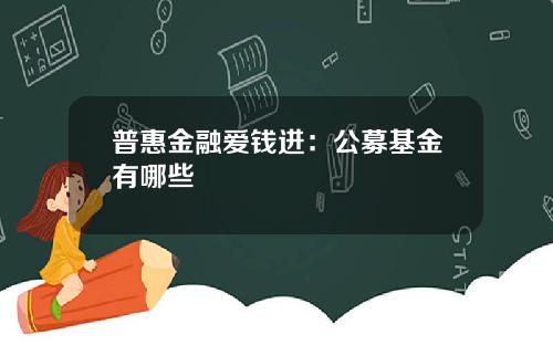 普惠金融爱钱进：公募基金有哪些
