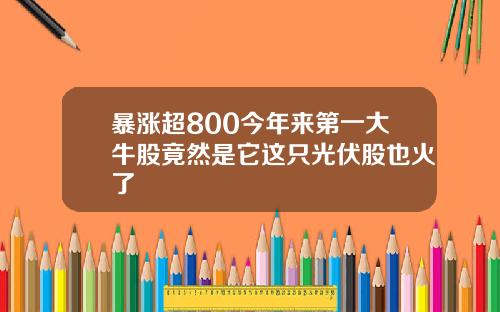 暴涨超800今年来第一大牛股竟然是它这只光伏股也火了