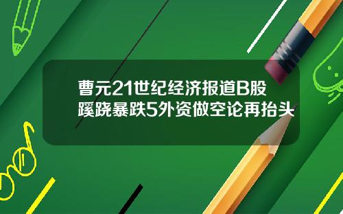 曹元21世纪经济报道B股蹊跷暴跌5外资做空论再抬头