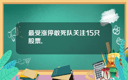最受涨停敢死队关注15只股票.