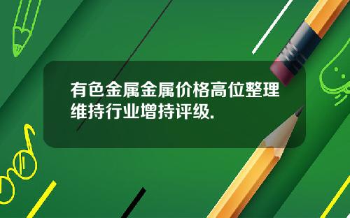 有色金属金属价格高位整理维持行业增持评级.