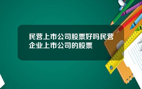 民营上市公司股票好吗民营企业上市公司的股票