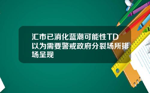 汇市已消化蓝潮可能性TD以为需要警戒政府分裂场所排场呈现