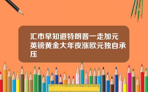汇市早知道特朗普一走加元英镑黄金大年夜涨欧元独自承压