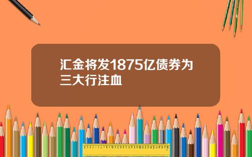 汇金将发1875亿债券为三大行注血