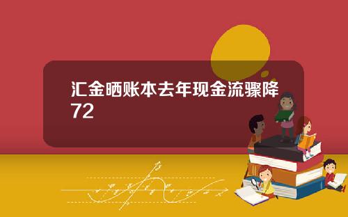 汇金晒账本去年现金流骤降72