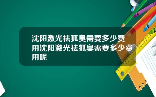 沈阳激光祛狐臭需要多少费用沈阳激光祛狐臭需要多少费用呢