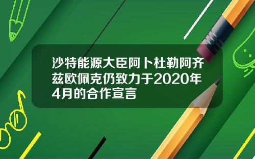 沙特能源大臣阿卜杜勒阿齐兹欧佩克仍致力于2020年4月的合作宣言