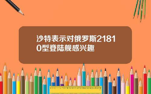 沙特表示对俄罗斯21810型登陆舰感兴趣