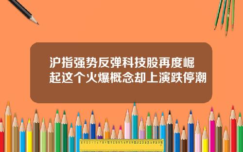 沪指强势反弹科技股再度崛起这个火爆概念却上演跌停潮