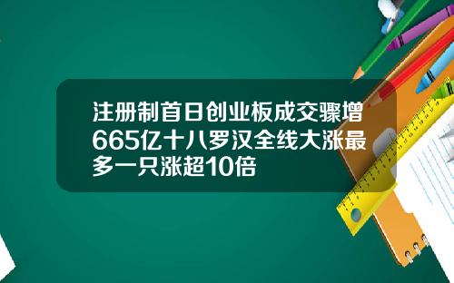 注册制首日创业板成交骤增665亿十八罗汉全线大涨最多一只涨超10倍