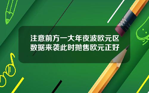 注意前方一大年夜波欧元区数据来袭此时抛售欧元正好