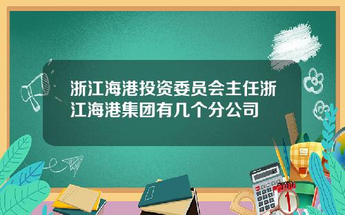 浙江海港投资委员会主任浙江海港集团有几个分公司