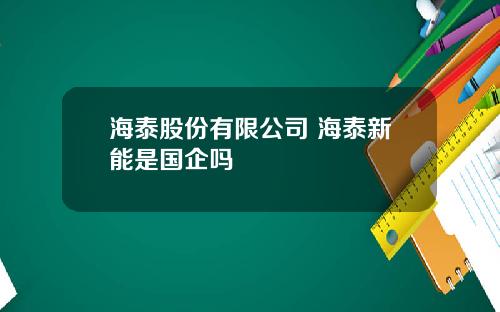 海泰股份有限公司 海泰新能是国企吗
