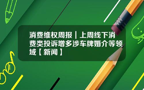 消费维权周报｜上周线下消费类投诉增多涉车牌婚介等领域【新闻】