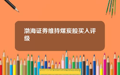渤海证券维持煤炭股买入评级