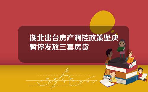湖北出台房产调控政策坚决暂停发放三套房贷