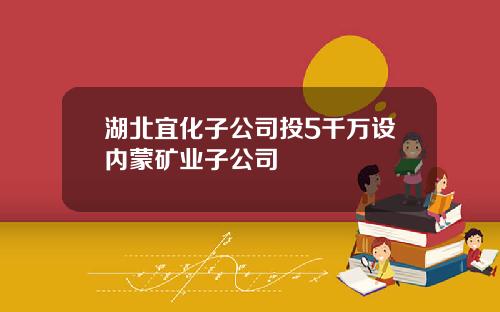 湖北宜化子公司投5千万设内蒙矿业子公司