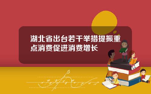 湖北省出台若干举措提振重点消费促进消费增长