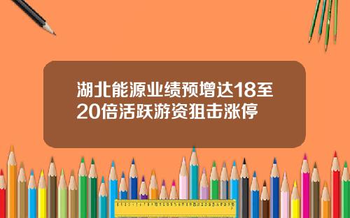 湖北能源业绩预增达18至20倍活跃游资狙击涨停