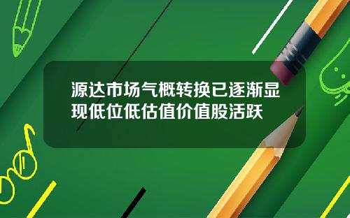 源达市场气概转换已逐渐显现低位低估值价值股活跃