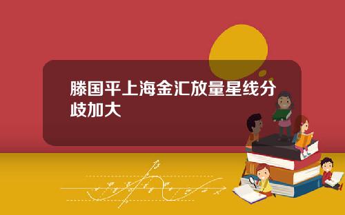滕国平上海金汇放量星线分歧加大