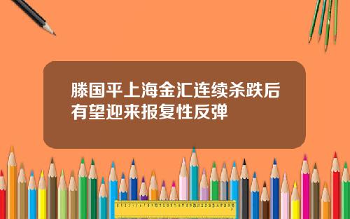 滕国平上海金汇连续杀跌后有望迎来报复性反弹