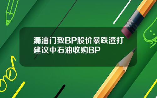 漏油门致BP股价暴跌渣打建议中石油收购BP