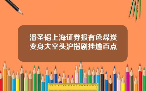 潘圣韬上海证券报有色煤炭变身大空头沪指剧挫逾百点