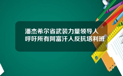 潘杰希尔省武装力量领导人呼吁所有阿富汗人反抗塔利班