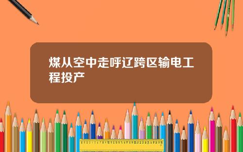 煤从空中走呼辽跨区输电工程投产