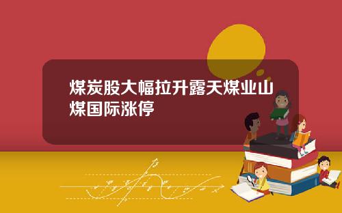 煤炭股大幅拉升露天煤业山煤国际涨停