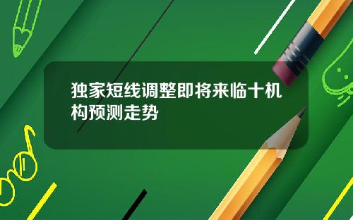 独家短线调整即将来临十机构预测走势